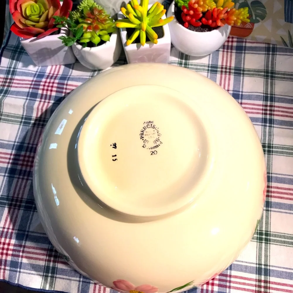 Vintage 1950 Franciscan Desert Rose Large Salad/Serving Bowl Scalloped Rim. - Picture 12 of 12